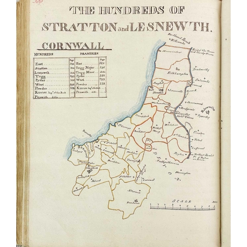 148 - (Important Cornish manuscript) 'Plans of the whole Parish of Sithney, in Cornwall. 1824' MS survey o... 