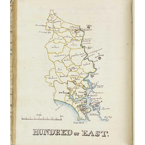 148 - (Important Cornish manuscript) 'Plans of the whole Parish of Sithney, in Cornwall. 1824' MS survey o... 