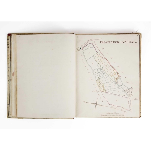 148 - (Important Cornish manuscript) 'Plans of the whole Parish of Sithney, in Cornwall. 1824' MS survey o... 