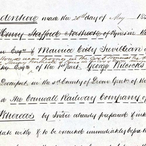 159 - Cornwall Railway interest. Carew-Pole Papers. Three vols of bound letters and indentures. Vol I-'Two... 