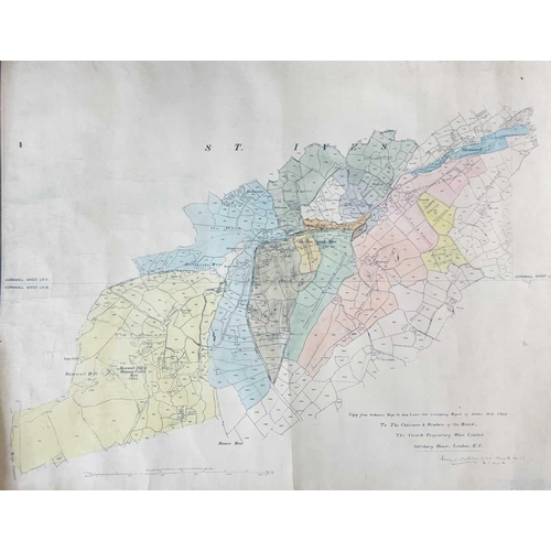 164 - 'Trenwith Mine, St Ives,' Surveys and maps by Leonard Hawkey, 1911. Hand drawn cross sectional surve... 