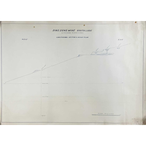 165 - 'Ding Dong Mine, Tavistock,' Hand drawn cross sectional of Dyers Shaft on tracing paper, scale 1 inc... 