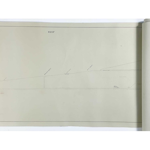 165 - 'Ding Dong Mine, Tavistock,' Hand drawn cross sectional of Dyers Shaft on tracing paper, scale 1 inc... 