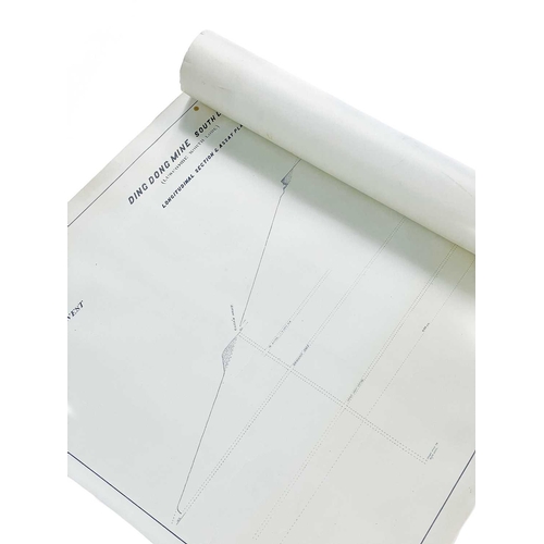 165 - 'Ding Dong Mine, Tavistock,' Hand drawn cross sectional of Dyers Shaft on tracing paper, scale 1 inc... 