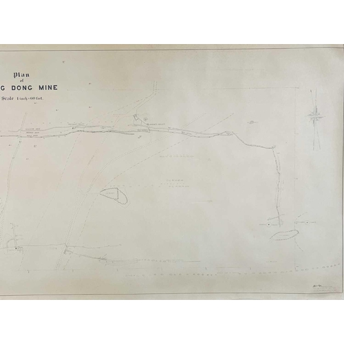 165 - 'Ding Dong Mine, Tavistock,' Hand drawn cross sectional of Dyers Shaft on tracing paper, scale 1 inc... 