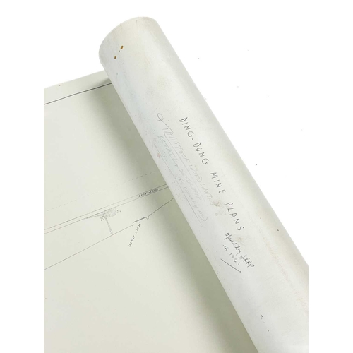 165 - 'Ding Dong Mine, Tavistock,' Hand drawn cross sectional of Dyers Shaft on tracing paper, scale 1 inc... 