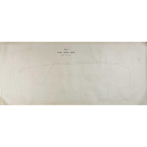 165 - 'Ding Dong Mine, Tavistock,' Hand drawn cross sectional of Dyers Shaft on tracing paper, scale 1 inc... 