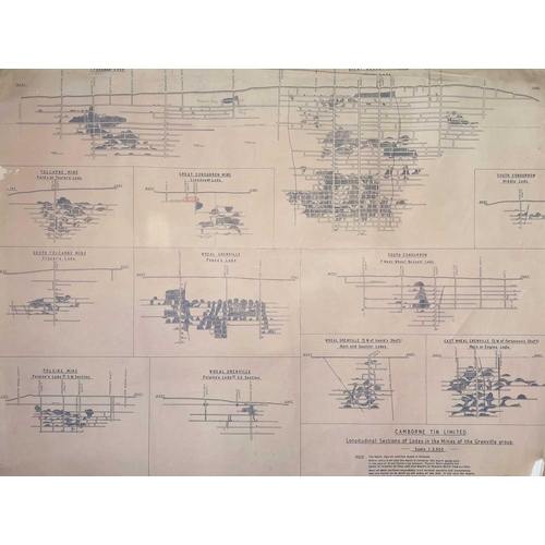 171 - Carvannel Mine Surveys and plans. 1:500, 1966, Sketch Plan, Carvannel Mine: Shafts, lodes, adits; 1:... 