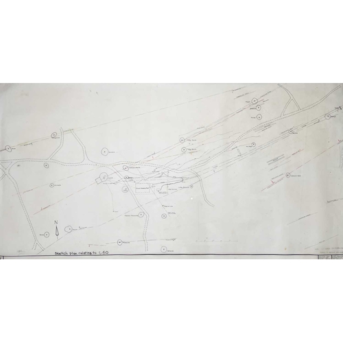 171 - Carvannel Mine Surveys and plans. 1:500, 1966, Sketch Plan, Carvannel Mine: Shafts, lodes, adits; 1:... 