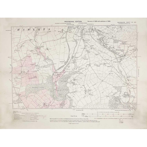 173 - A collection of OS maps and admiralty charts. All rolled, including; Admiralty Chart, 1930, “Chine S... 