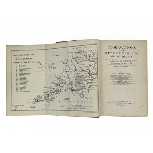 176 - Mining and surveying. Five works. J. H. Collins. 'Observations on the West of England Mining Region,... 