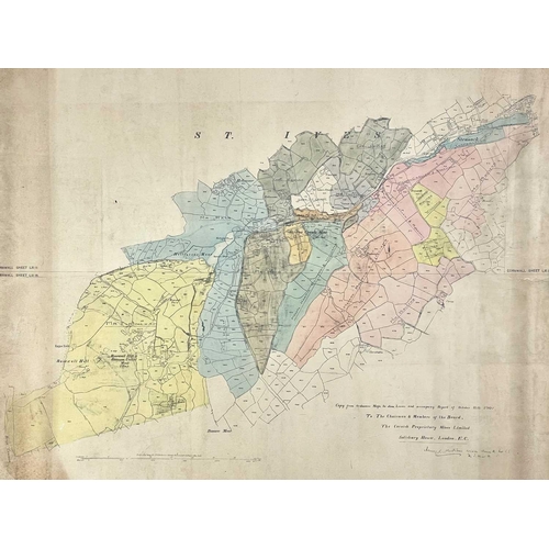 177 - St . Ives. 'Copy from Ordnance Maps to show Leases and accompany Report of October 8th 1907.....The ... 