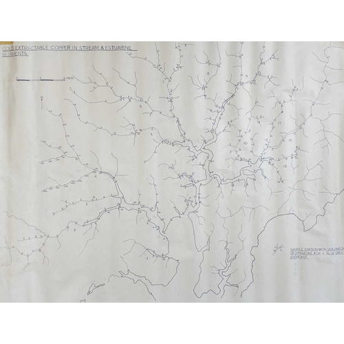 178 - Tin and Copper measurements from the river Fal.  Obtained from panned samples. Three numbered charts... 