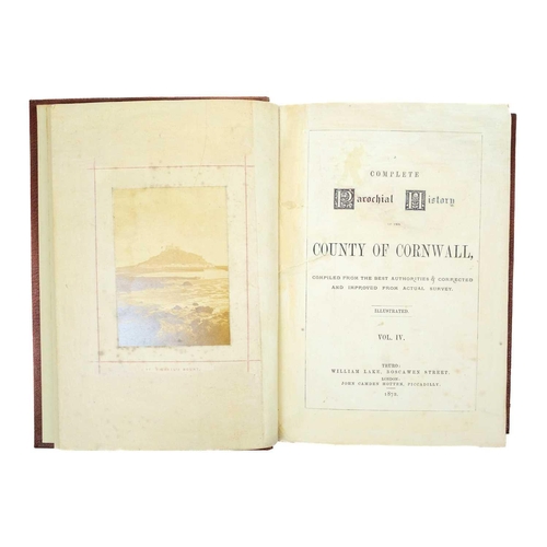 18 - LAKE, William (publisher) 'A Complete Parochial History of the County of Cornwall, Complied from the... 