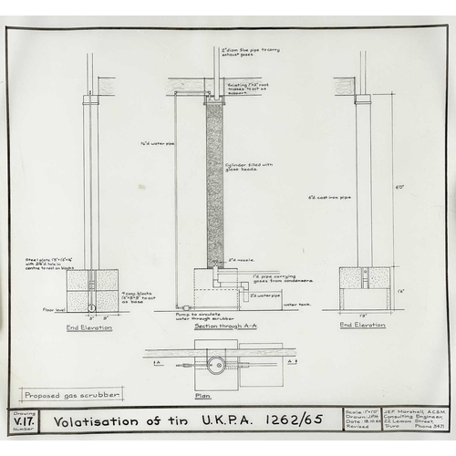 181 - 'Plan of North Penstruthal Mine' A fine collection of a mine surveyors studies Surveyors charts, tra... 