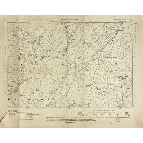 186 - A large collection of OS maps Mostly second edition, many with pencilled amendments by Hooper, inclu... 