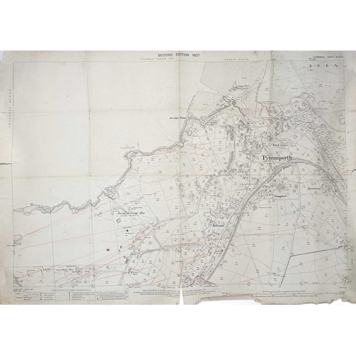 186 - A large collection of OS maps Mostly second edition, many with pencilled amendments by Hooper, inclu... 