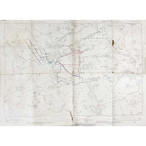 189 - Mine surveys and plans. A large collection OS 6’ 1907, Sheet XXVIII, NW, Cheesewring, Phoenix, Unite... 