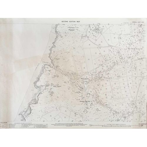 190 - 'West Wheal Towan,' Hand drawn and coloured survey, key showing adit levels, cross-cuts, Wheal Towan... 