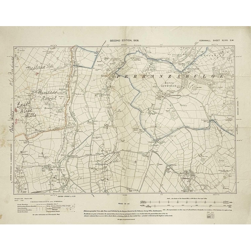 192 - Mine plans and surveys. Notes 1908-1946 on shafts, lodes, underground workings, history & statistics... 