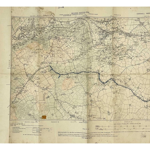 194 - A large collection of OS maps Mostly second edition 1907, some with colour pencil additions from Hoo... 