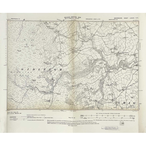 194 - A large collection of OS maps Mostly second edition 1907, some with colour pencil additions from Hoo... 