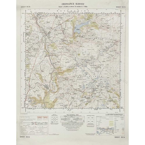 198 - A large collection of OS maps. A large collection of OS maps, some with colour pencil additions from... 