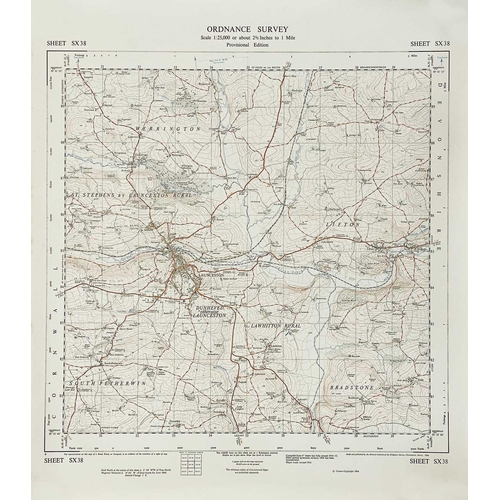 198 - A large collection of OS maps. A large collection of OS maps, some with colour pencil additions from... 