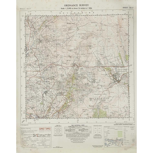 198 - A large collection of OS maps. A large collection of OS maps, some with colour pencil additions from... 