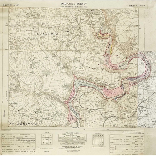 198 - A large collection of OS maps. A large collection of OS maps, some with colour pencil additions from... 