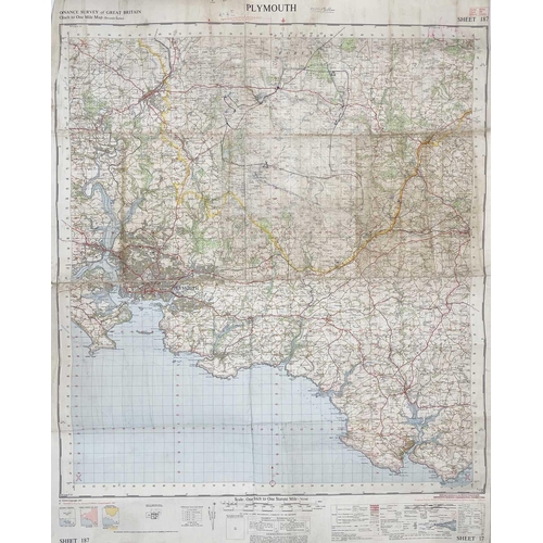 198 - A large collection of OS maps. A large collection of OS maps, some with colour pencil additions from... 