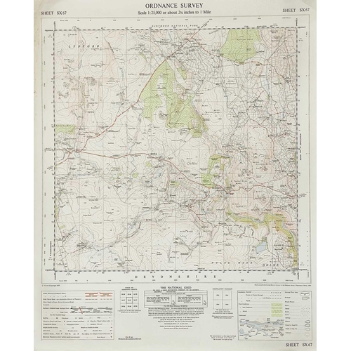 198 - A large collection of OS maps. A large collection of OS maps, some with colour pencil additions from... 