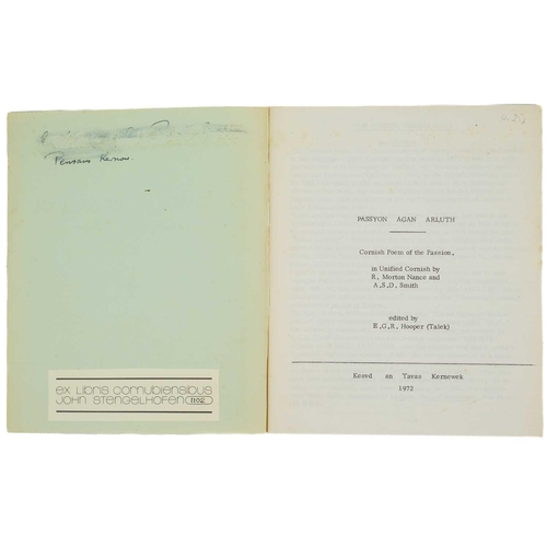 2 - NANCE, R. Morton and SMITH, A. S. D (trans) 'Passyon Agan Arluth. Cornish Poem of the Passion,' Spot... 