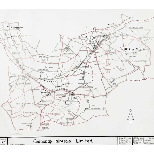 200 - St Day United Mines and Gwennap, A serious collection of surveys and plans. Collection titled 'Minin... 