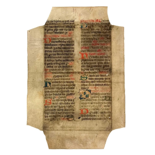 202 - Illuminated Leaf Double sided statute, reverse grubby, circa 1450 Pendarves Archive. Part II. 04/06/... 