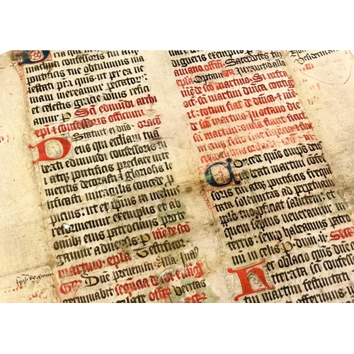 202 - Illuminated Leaf Double sided statute, reverse grubby, circa 1450 Pendarves Archive. Part II. 04/06/... 