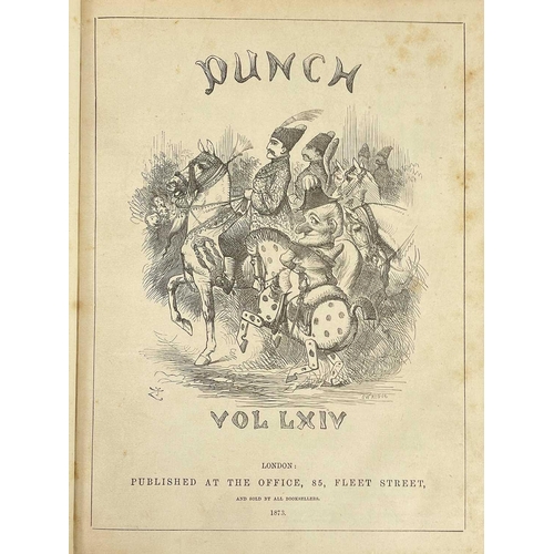 203 - (Binding) Punch, Or the London Charivari Magazine Twenty eight volumes 1873-1900 A complete run, a d... 