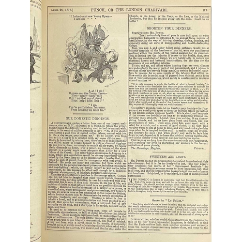 203 - (Binding) Punch, Or the London Charivari Magazine Twenty eight volumes 1873-1900 A complete run, a d... 