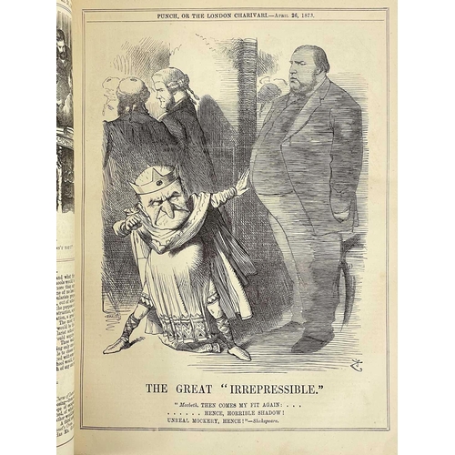 203 - (Binding) Punch, Or the London Charivari Magazine Twenty eight volumes 1873-1900 A complete run, a d... 