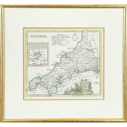 205 - (Cornwall) Two maps and an engraving. Thomas Kitchen. 'Cornwall,' published in England Illustrated, ... 