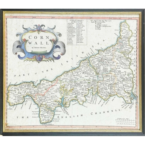 205 - (Cornwall) Two maps and an engraving. Thomas Kitchen. 'Cornwall,' published in England Illustrated, ... 