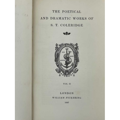 214 - COLERIDGE, S. T. 'The Poetical and Dramatic Works of.....,' Three volumes, full purple leather, rais... 