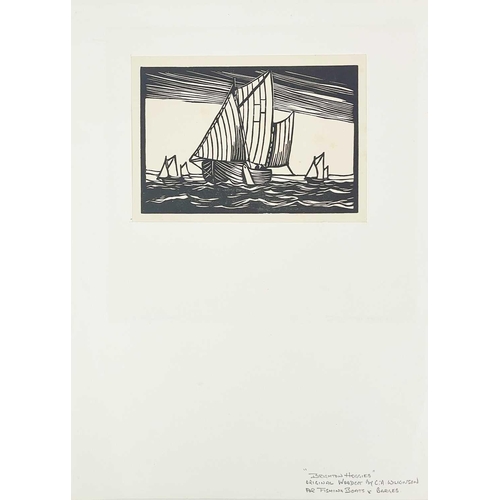 218 - C. A WILKINSON Seven original woodcuts for 'Fishing Boats and Barges' Ramsgate Trawler, 11cm x 14cm;... 