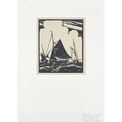 218 - C. A WILKINSON Seven original woodcuts for 'Fishing Boats and Barges' Ramsgate Trawler, 11cm x 14cm;... 