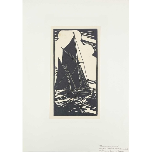 218 - C. A WILKINSON Seven original woodcuts for 'Fishing Boats and Barges' Ramsgate Trawler, 11cm x 14cm;... 