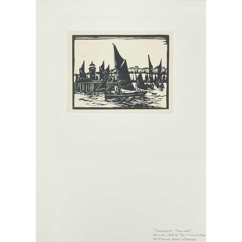 218 - C. A WILKINSON Seven original woodcuts for 'Fishing Boats and Barges' Ramsgate Trawler, 11cm x 14cm;... 