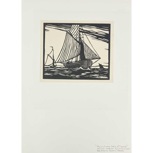 218 - C. A WILKINSON Seven original woodcuts for 'Fishing Boats and Barges' Ramsgate Trawler, 11cm x 14cm;... 