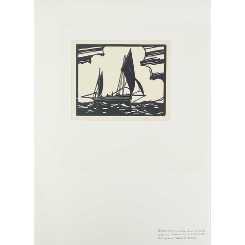 218 - C. A WILKINSON Seven original woodcuts for 'Fishing Boats and Barges' Ramsgate Trawler, 11cm x 14cm;... 