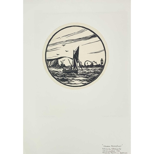 218 - C. A WILKINSON Seven original woodcuts for 'Fishing Boats and Barges' Ramsgate Trawler, 11cm x 14cm;... 