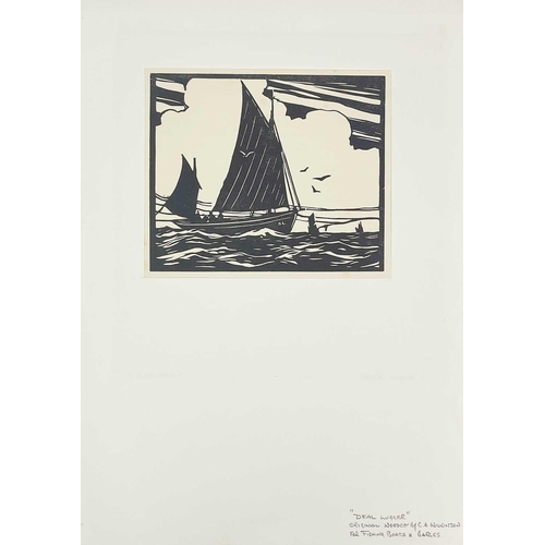 218 - C. A WILKINSON Seven original woodcuts for 'Fishing Boats and Barges' Ramsgate Trawler, 11cm x 14cm;... 